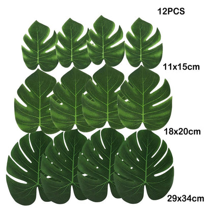 Artificial Tropical Palm Leaves for Luau Party Decorations, Jungle Safari Party Supplies & Tropical Party Decor