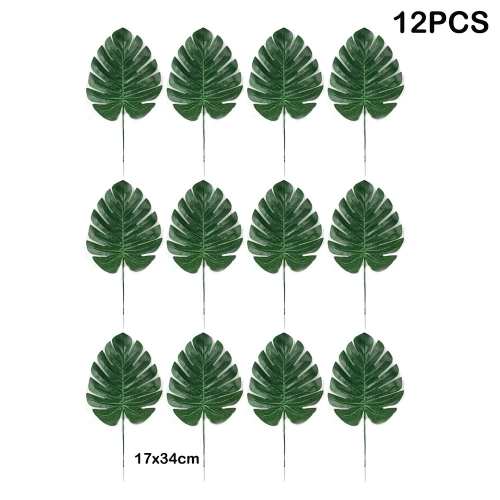 Artificial Tropical Palm Leaves for Luau Party Decorations, Jungle Safari Party Supplies & Tropical Party Decor