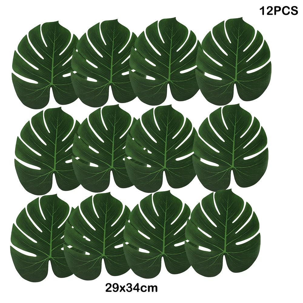 Artificial Tropical Palm Leaves for Luau Party Decorations, Jungle Safari Party Supplies & Tropical Party Decor
