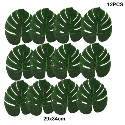 Artificial Tropical Palm Leaves for Luau Party Decorations, Jungle Safari Party Supplies & Tropical Party Decor