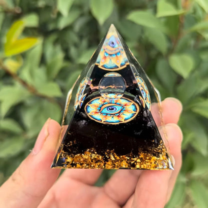 Lapis Lazuli Crystal Ball and Pyramid Geometric Decor Sculpture Set