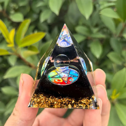 Lapis Lazuli Crystal Ball and Pyramid Geometric Decor Sculpture Set