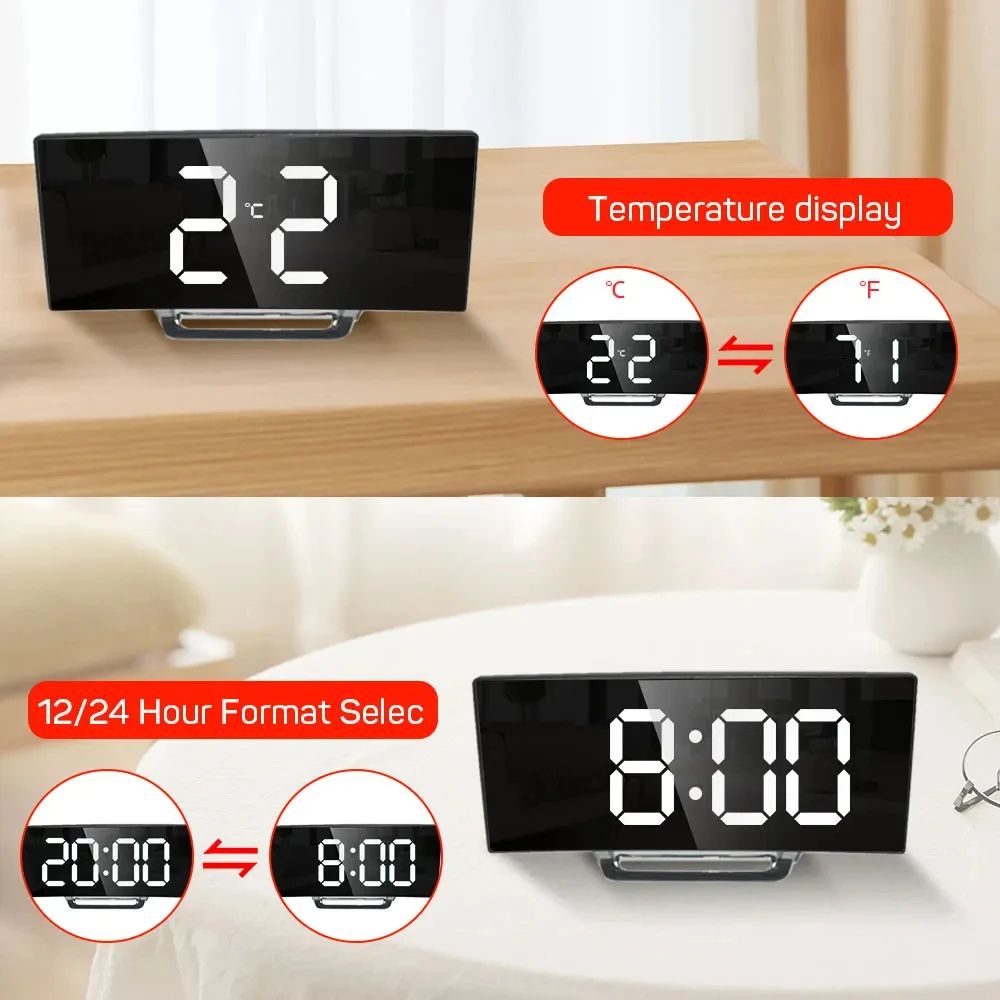 SmartGlow LED Digital Alarm Clock with Large Display & Nightlight