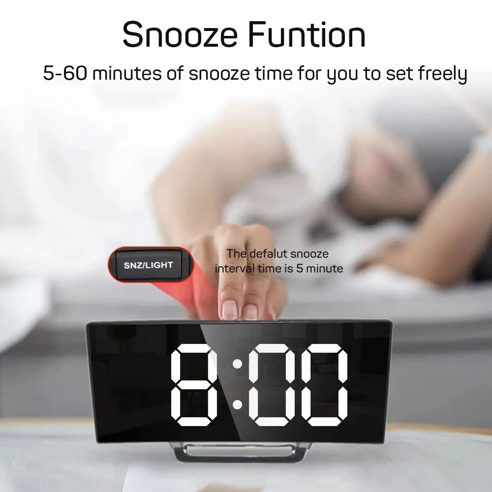 SmartGlow LED Digital Alarm Clock with Large Display & Nightlight