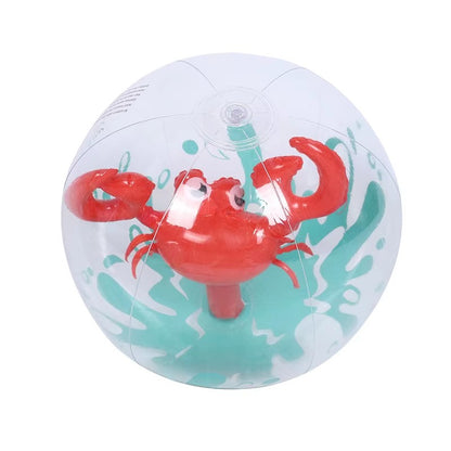 Transparent Inflatable Beach Ball with Flamingo Unicorn Designs for Kids Outdoor Water Fun