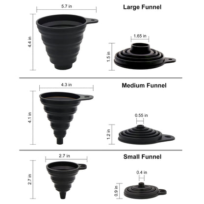 Piece Silicone Funnel Set for Filling Bottles and Wide Mouth Jars
