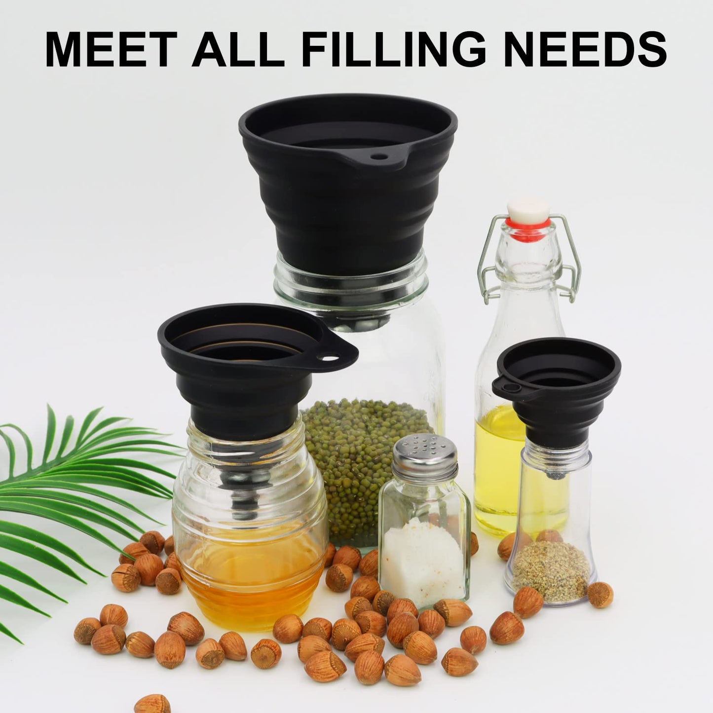 Piece Silicone Funnel Set for Filling Bottles and Wide Mouth Jars