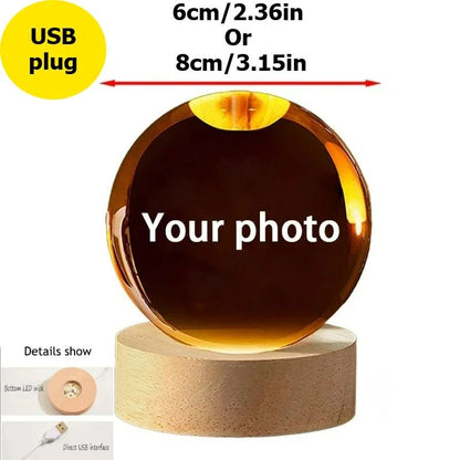 Personalized Baby Ultrasound Crystal Ball – 2D Laser Engraved Keepsake Glass Sphere Gift