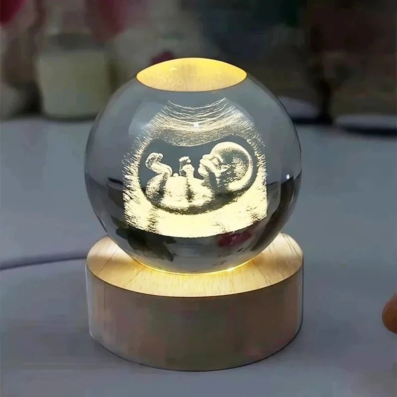 Personalized Baby Ultrasound Crystal Ball – 2D Laser Engraved Keepsake Glass Sphere Gift