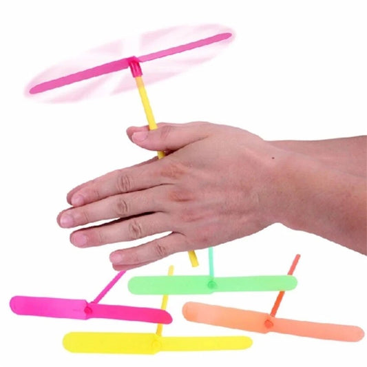 Flying Bamboo Dragonfly Toy Launcher for Kids Outdoor Fun Set