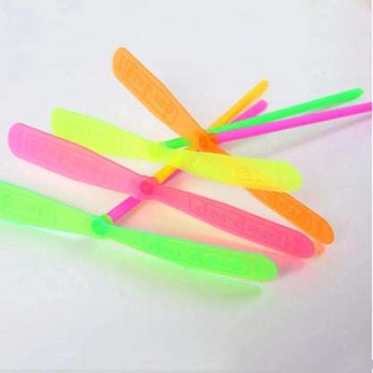 Flying Bamboo Dragonfly Toy Launcher for Kids Outdoor Fun Set