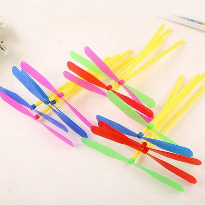 Flying Bamboo Dragonfly Toy Launcher for Kids Outdoor Fun Set