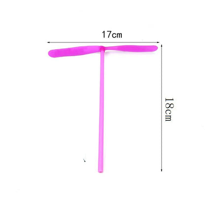 Flying Bamboo Dragonfly Toy Launcher for Kids Outdoor Fun Set