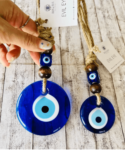 Handmade Turkish Evil Eye Pendant Lucky Glass Bead Wall & Car Hanging Decor