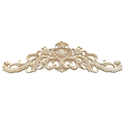 Natural Wood Carved Appliques & Onlays – Floral Furniture Trim Decorative Corner Frame for Wall, Door & DIY Crafts