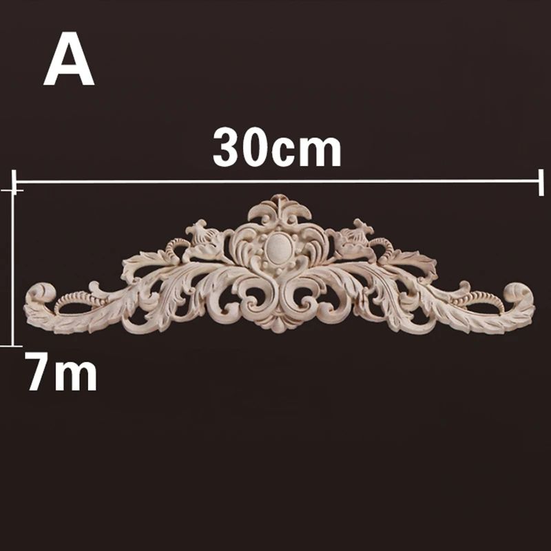 Natural Wood Carved Appliques & Onlays – Floral Furniture Trim Decorative Corner Frame for Wall, Door & DIY Crafts
