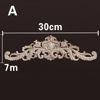 Natural Wood Carved Appliques & Onlays – Floral Furniture Trim Decorative Corner Frame for Wall, Door & DIY Crafts