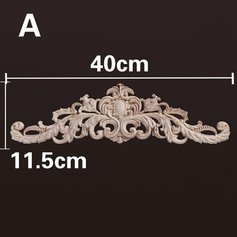Natural Wood Carved Appliques & Onlays – Floral Furniture Trim Decorative Corner Frame for Wall, Door & DIY Crafts