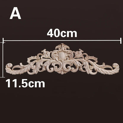 Natural Wood Carved Appliques & Onlays – Floral Furniture Trim Decorative Corner Frame for Wall, Door & DIY Crafts