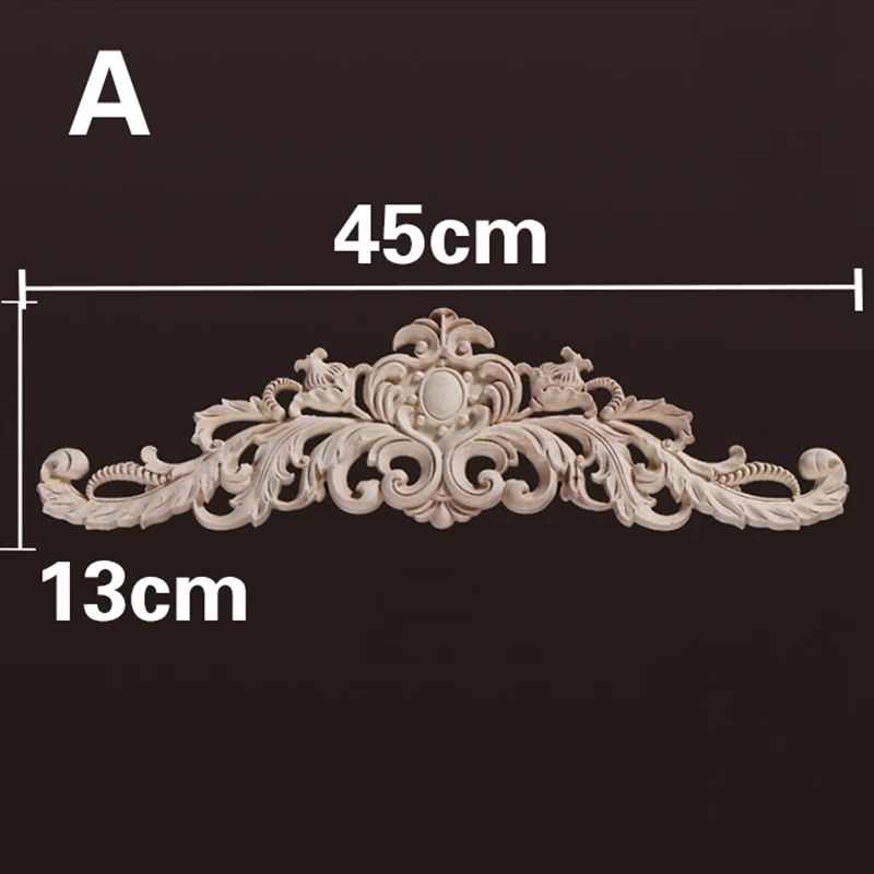 Natural Wood Carved Appliques & Onlays – Floral Furniture Trim Decorative Corner Frame for Wall, Door & DIY Crafts
