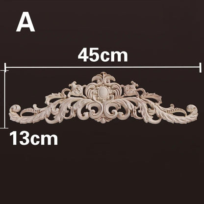 Natural Wood Carved Appliques & Onlays – Floral Furniture Trim Decorative Corner Frame for Wall, Door & DIY Crafts