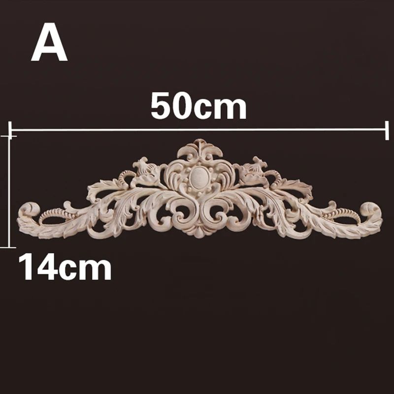 Natural Wood Carved Appliques & Onlays – Floral Furniture Trim Decorative Corner Frame for Wall, Door & DIY Crafts