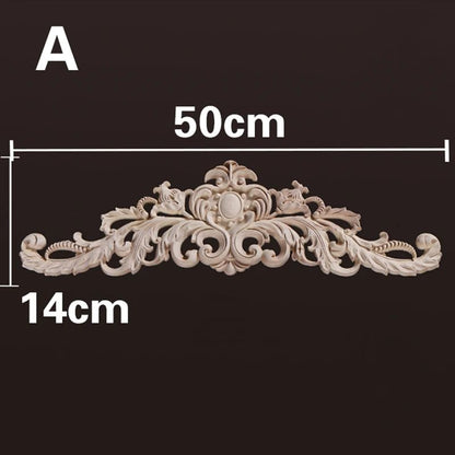Natural Wood Carved Appliques & Onlays – Floral Furniture Trim Decorative Corner Frame for Wall, Door & DIY Crafts