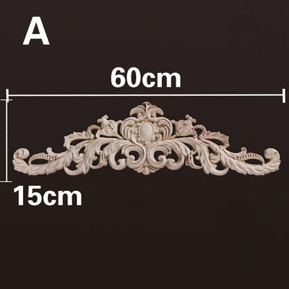 Natural Wood Carved Appliques & Onlays – Floral Furniture Trim Decorative Corner Frame for Wall, Door & DIY Crafts