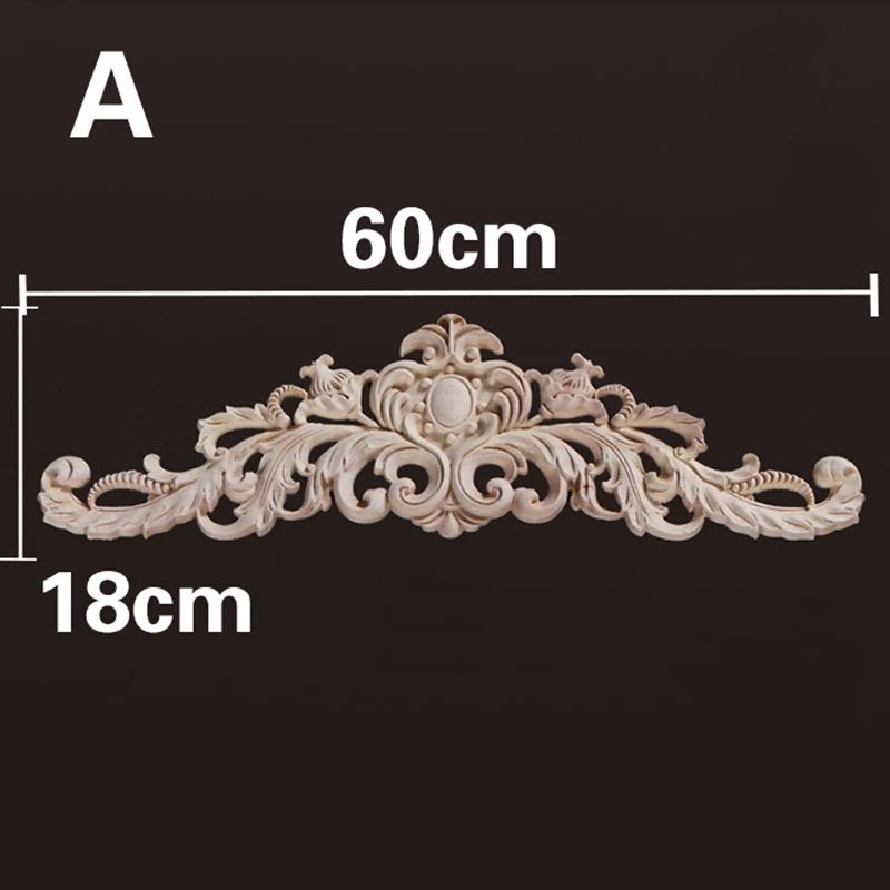 Natural Wood Carved Appliques & Onlays – Floral Furniture Trim Decorative Corner Frame for Wall, Door & DIY Crafts