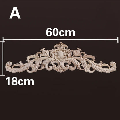Natural Wood Carved Appliques & Onlays – Floral Furniture Trim Decorative Corner Frame for Wall, Door & DIY Crafts