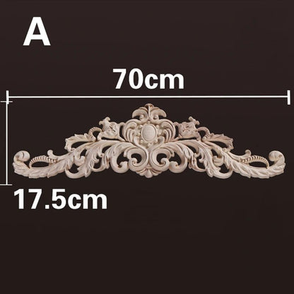 Natural Wood Carved Appliques & Onlays – Floral Furniture Trim Decorative Corner Frame for Wall, Door & DIY Crafts