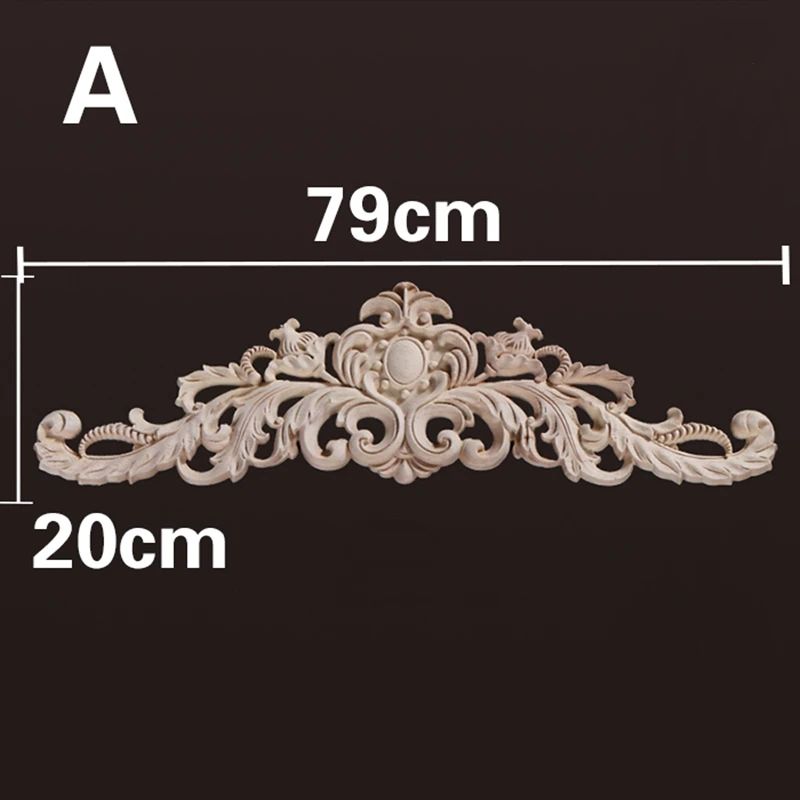 Natural Wood Carved Appliques & Onlays – Floral Furniture Trim Decorative Corner Frame for Wall, Door & DIY Crafts