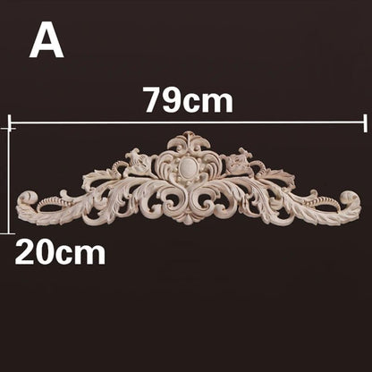 Natural Wood Carved Appliques & Onlays – Floral Furniture Trim Decorative Corner Frame for Wall, Door & DIY Crafts