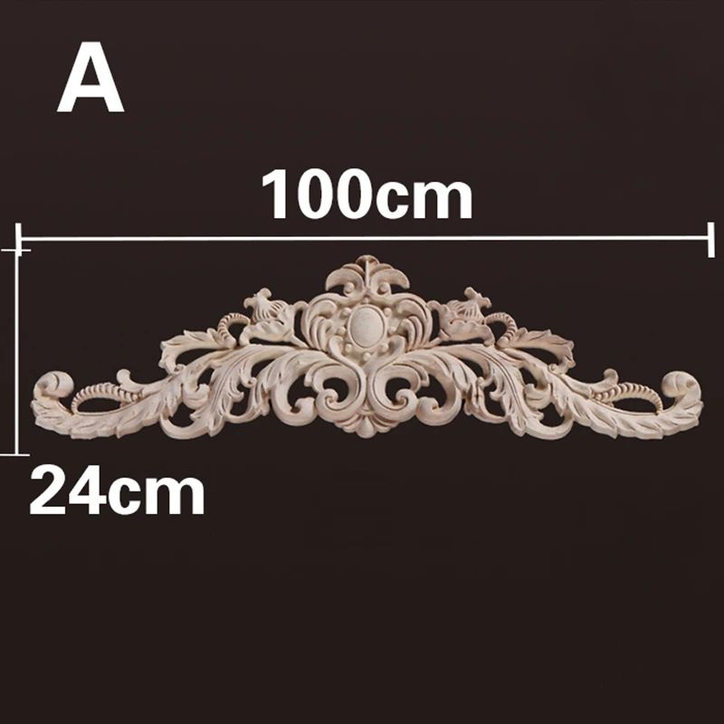 Natural Wood Carved Appliques & Onlays – Floral Furniture Trim Decorative Corner Frame for Wall, Door & DIY Crafts
