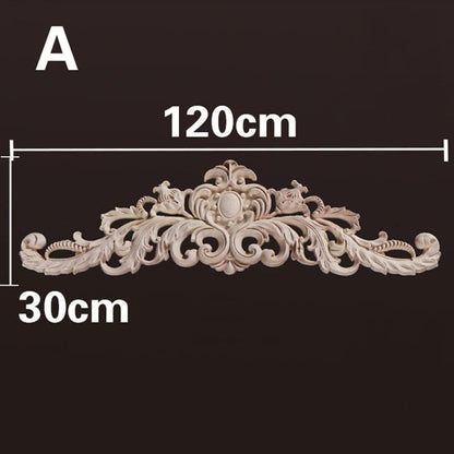 Natural Wood Carved Appliques & Onlays – Floral Furniture Trim Decorative Corner Frame for Wall, Door & DIY Crafts