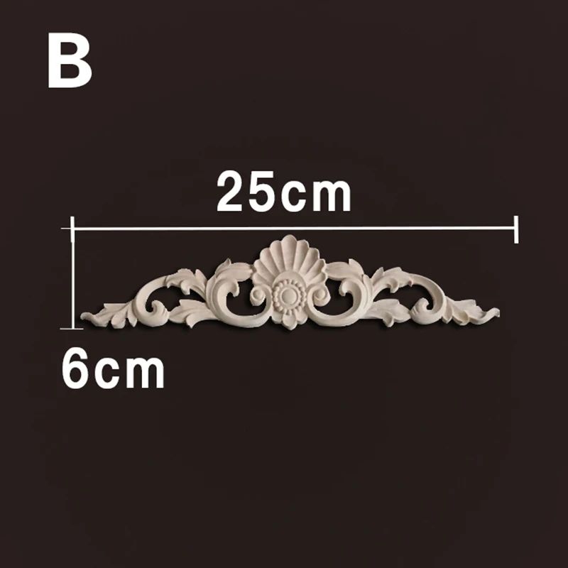 Natural Wood Carved Appliques & Onlays – Floral Furniture Trim Decorative Corner Frame for Wall, Door & DIY Crafts