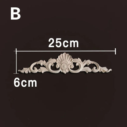 Natural Wood Carved Appliques & Onlays – Floral Furniture Trim Decorative Corner Frame for Wall, Door & DIY Crafts
