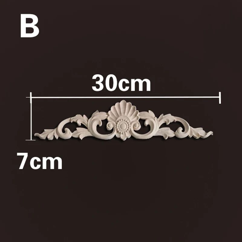 Natural Wood Carved Appliques & Onlays – Floral Furniture Trim Decorative Corner Frame for Wall, Door & DIY Crafts