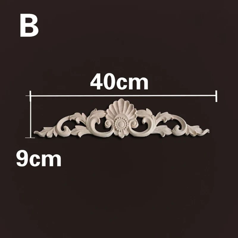 Natural Wood Carved Appliques & Onlays – Floral Furniture Trim Decorative Corner Frame for Wall, Door & DIY Crafts