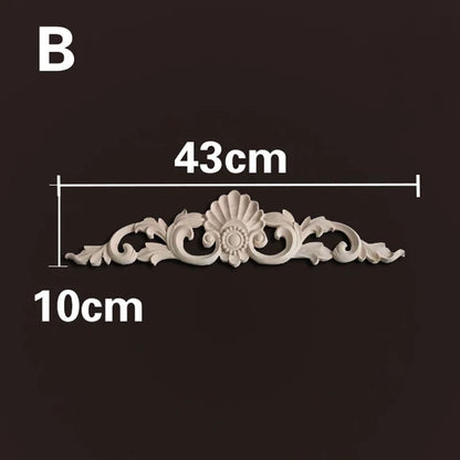 Natural Wood Carved Appliques & Onlays – Floral Furniture Trim Decorative Corner Frame for Wall, Door & DIY Crafts