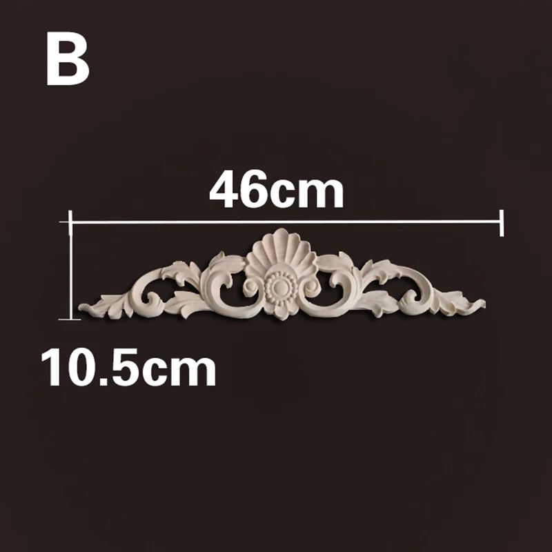 Natural Wood Carved Appliques & Onlays – Floral Furniture Trim Decorative Corner Frame for Wall, Door & DIY Crafts