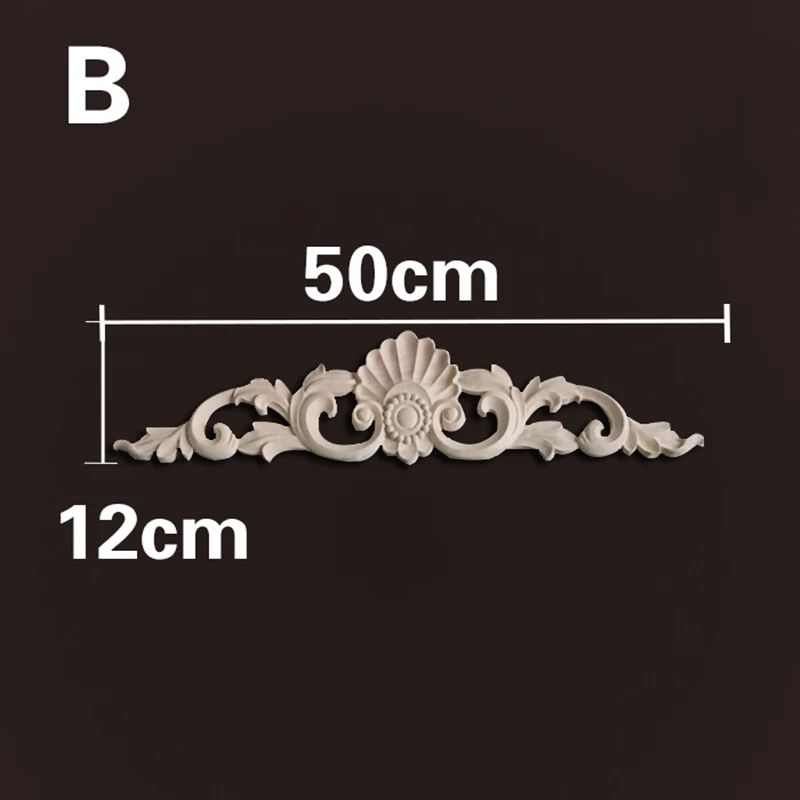Natural Wood Carved Appliques & Onlays – Floral Furniture Trim Decorative Corner Frame for Wall, Door & DIY Crafts