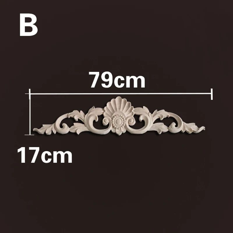 Natural Wood Carved Appliques & Onlays – Floral Furniture Trim Decorative Corner Frame for Wall, Door & DIY Crafts