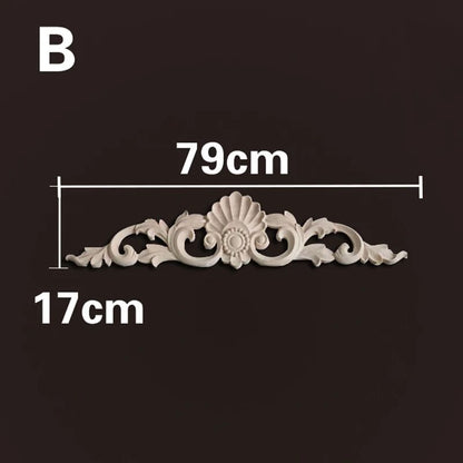 Natural Wood Carved Appliques & Onlays – Floral Furniture Trim Decorative Corner Frame for Wall, Door & DIY Crafts