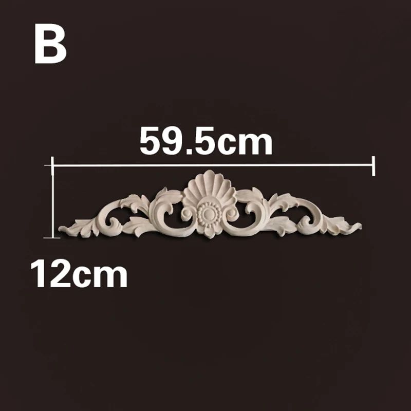 Natural Wood Carved Appliques & Onlays – Floral Furniture Trim Decorative Corner Frame for Wall, Door & DIY Crafts