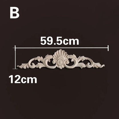 Natural Wood Carved Appliques & Onlays – Floral Furniture Trim Decorative Corner Frame for Wall, Door & DIY Crafts