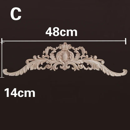 Natural Wood Carved Appliques & Onlays – Floral Furniture Trim Decorative Corner Frame for Wall, Door & DIY Crafts