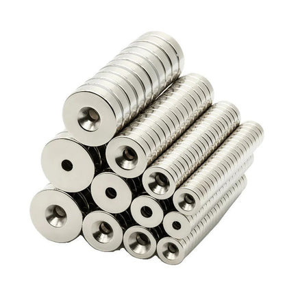 N52 Neodymium Countersunk Magnets 10pcs – Heavy Duty 30mm Strong Rare Earth Mounting Magnets