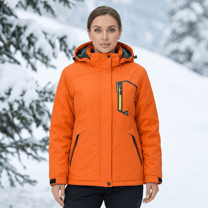 Winter Waterproof Ski Snowboard Jacket Womens Thermal Heavy Fleece Jacket Casual Work Rain Coat Windbreaker Park