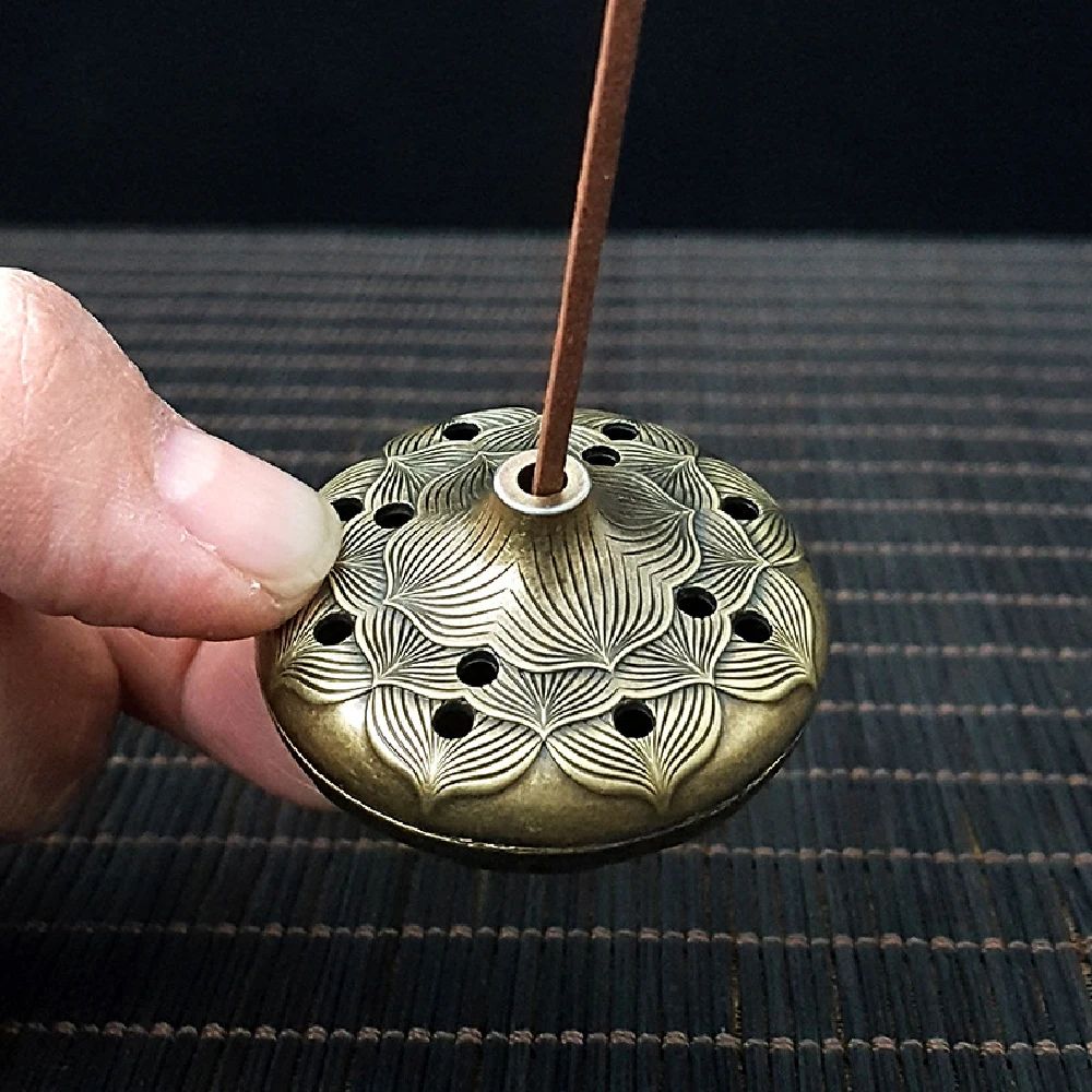 Antique Brass Incense Burner Dragon Phoenix Mini Incense Holder Decor